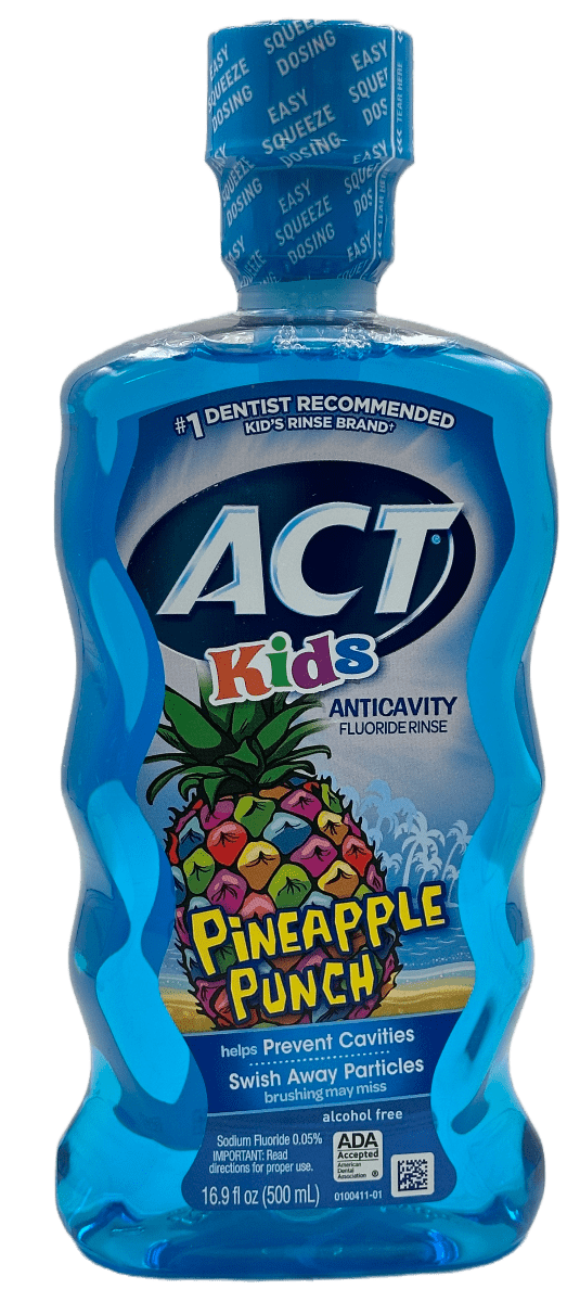 ACT Kids – Anticavity Fluoride Rinse – Pineapple Punch – 16.9 FL OZ