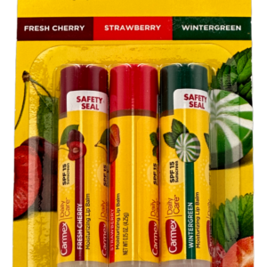 Carmex Moisturizing Lip Balm With Sunscreen – Fresh Cherry, Strawberry, Wintergreen – 0.15 OZ
